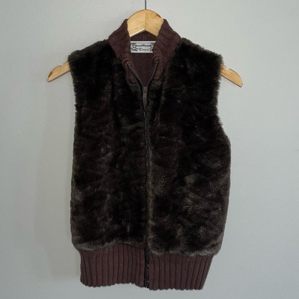 Tiara Brown Faux Fur Vest
